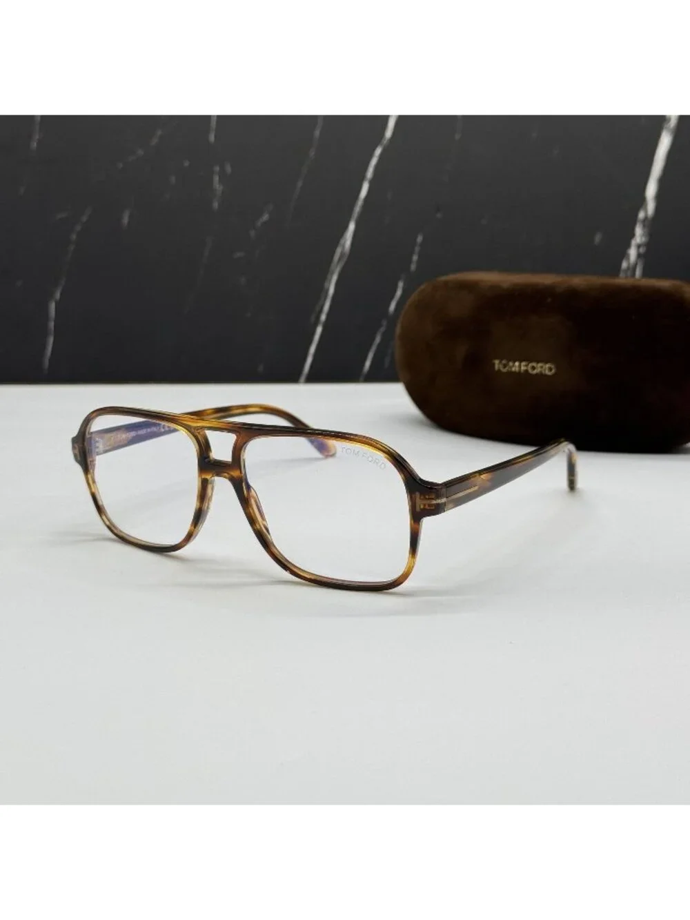 NEW TOM FORD TF6058 055 HAVANA MEN AVIATOR EYEGLASSES TOM FORD FT6058 055